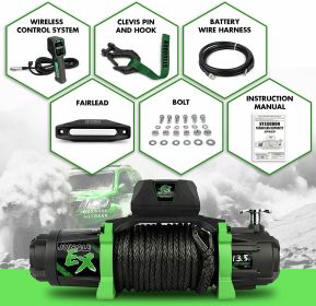 STEGODON Electric Winch 13500lb 12V Synthetic Rope Towing Truck Jeep Off-Road STEGODON Electric Winch 13500lb 12V Synthetic Rope Towing Truck Jeep Off-Road
